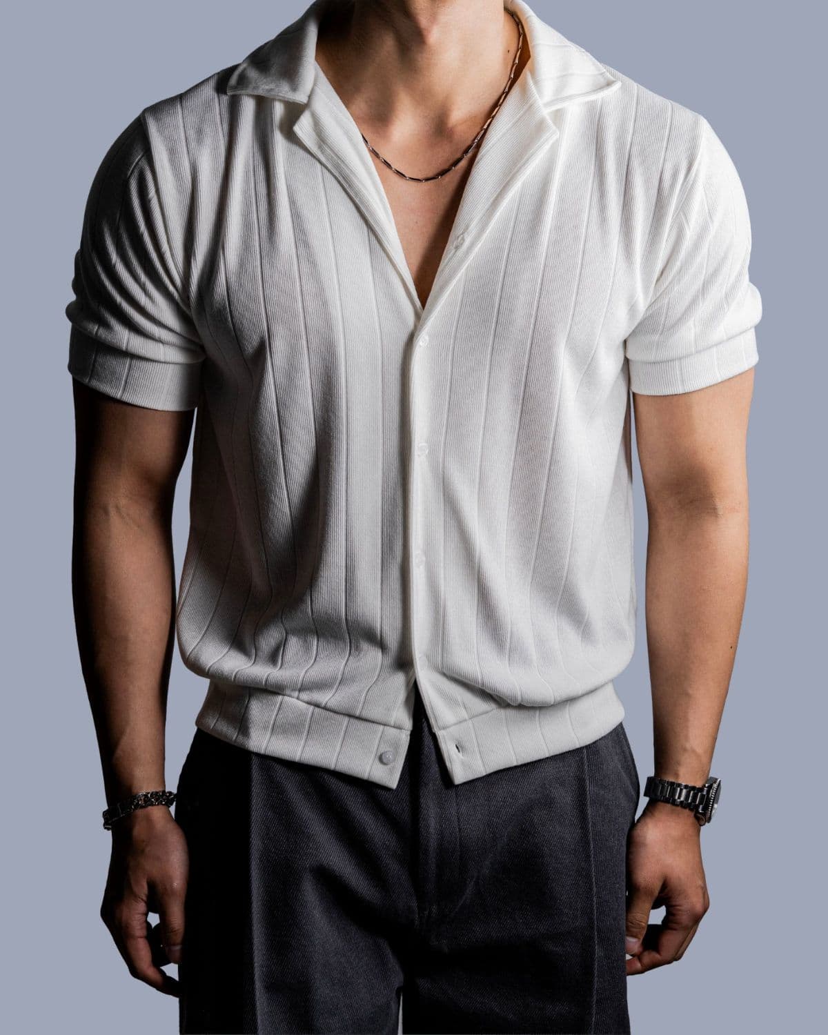 Faye Muscle Fit Short Sleeve Knit Cardigan - 이미지 2