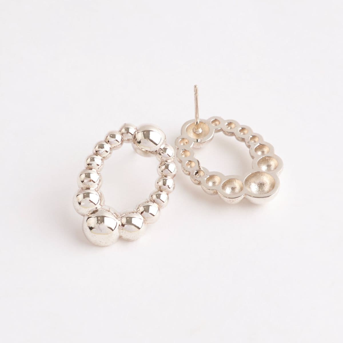Silver 925 Oval Ball Stud Earrings Mini Point Made in Korea 102017 - 이미지 5