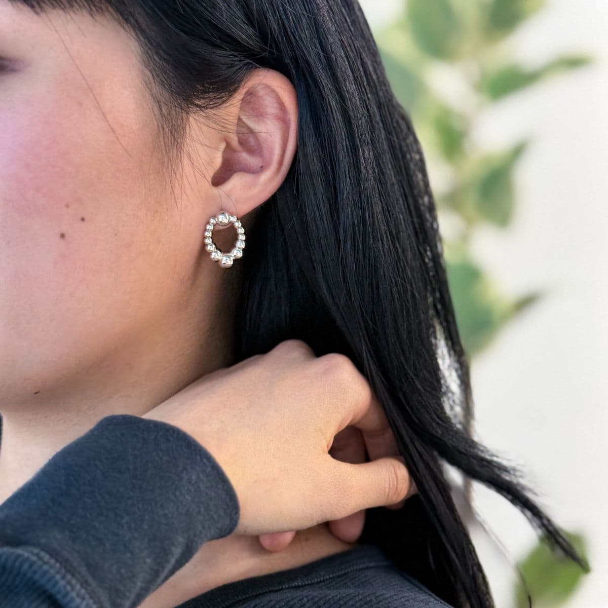 Silver 925 Oval Ball Stud Earrings Mini Point Made in Korea 102017 - 이미지 9