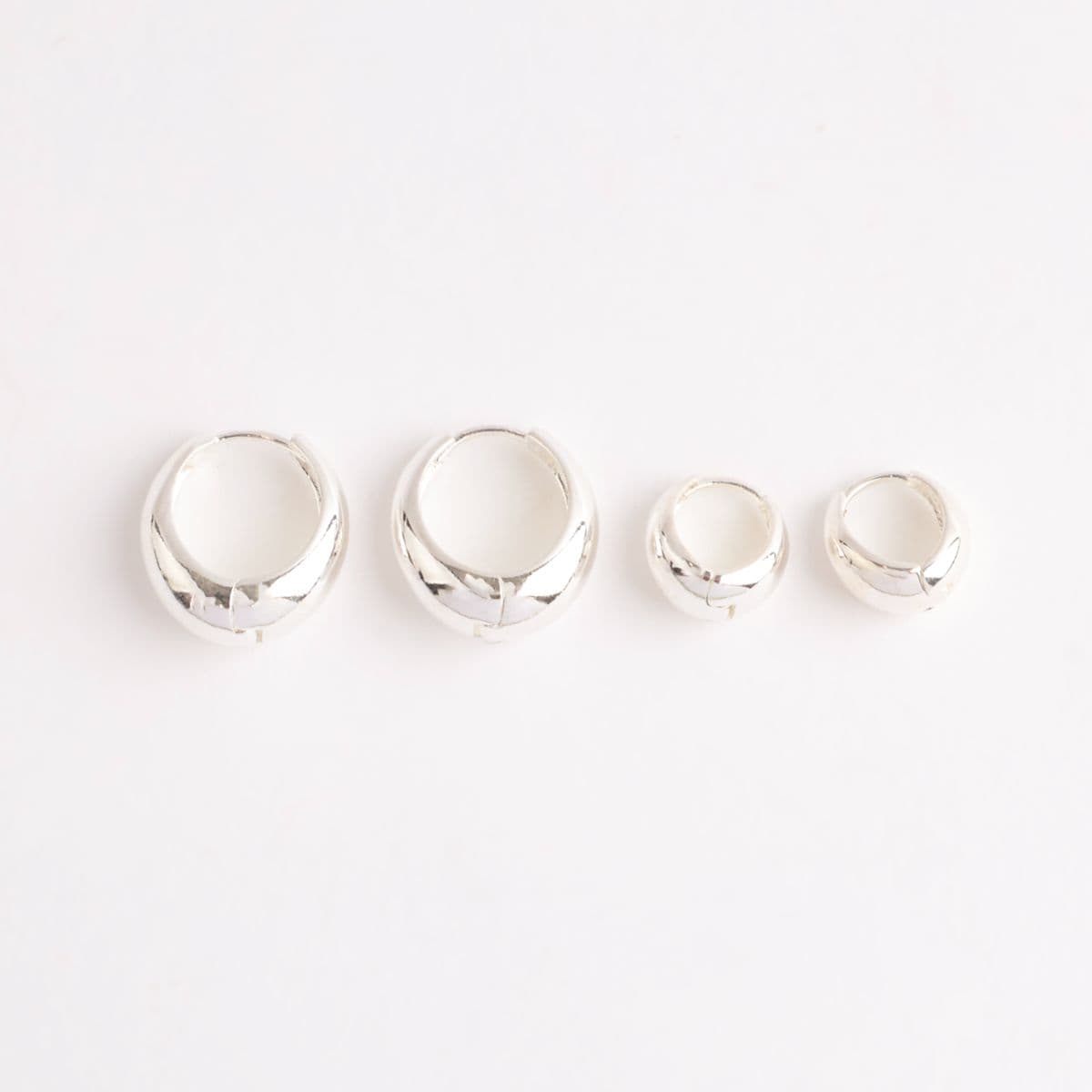 Silver 925 Mini Bold One-Touch Hoop Earrings Made in Korea 100213 100029 - 이미지 2