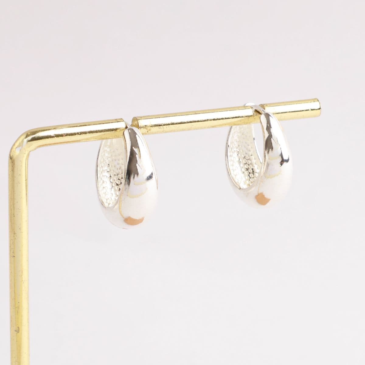 Silver 925 Mini Bold One-Touch Hoop Earrings Made in Korea 100213 100029 - 이미지 3