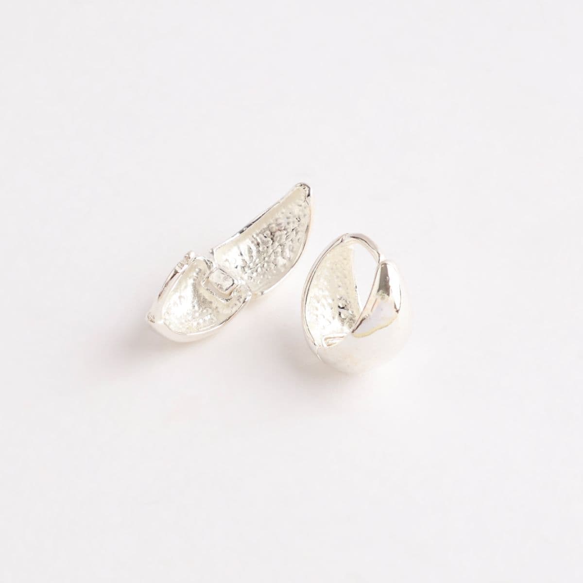 Silver 925 Mini Bold One-Touch Hoop Earrings Made in Korea 100213 100029 - 이미지 5