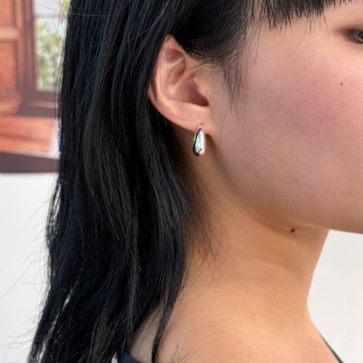 Silver 925 Mini Bold One-Touch Hoop Earrings Made in Korea 100213 100029 - 이미지 9