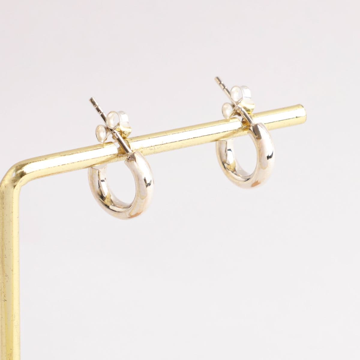Silver 925 Mini Hoop Ring Earrings 3x12mm Made in Korea 100634 - 이미지 1