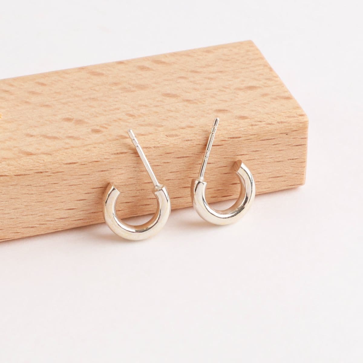 Silver 925 Mini Hoop Ring Earrings 3x12mm Made in Korea 100634 - 이미지 2