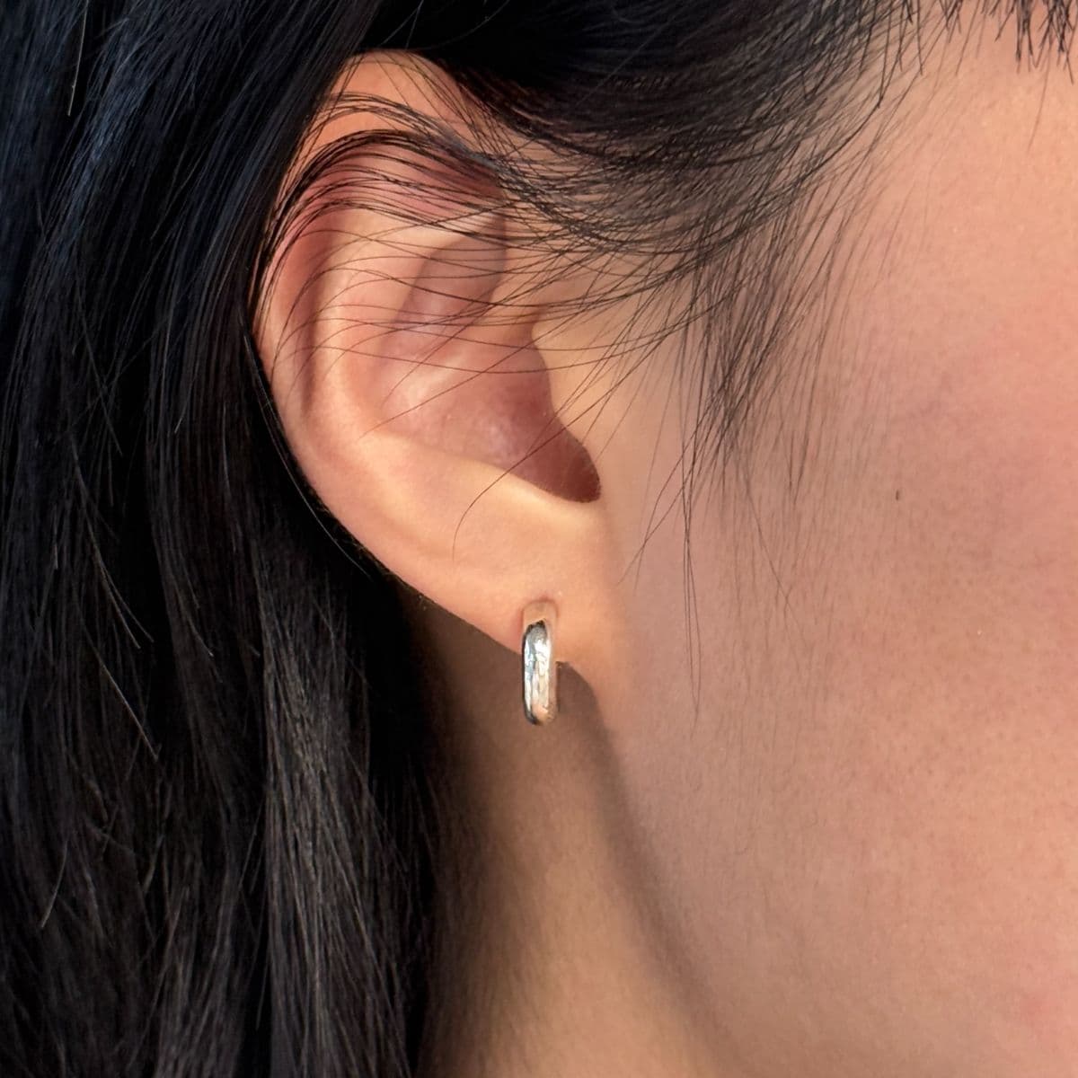 Silver 925 Mini Hoop Ring Earrings 3x12mm Made in Korea 100634 - 이미지 11