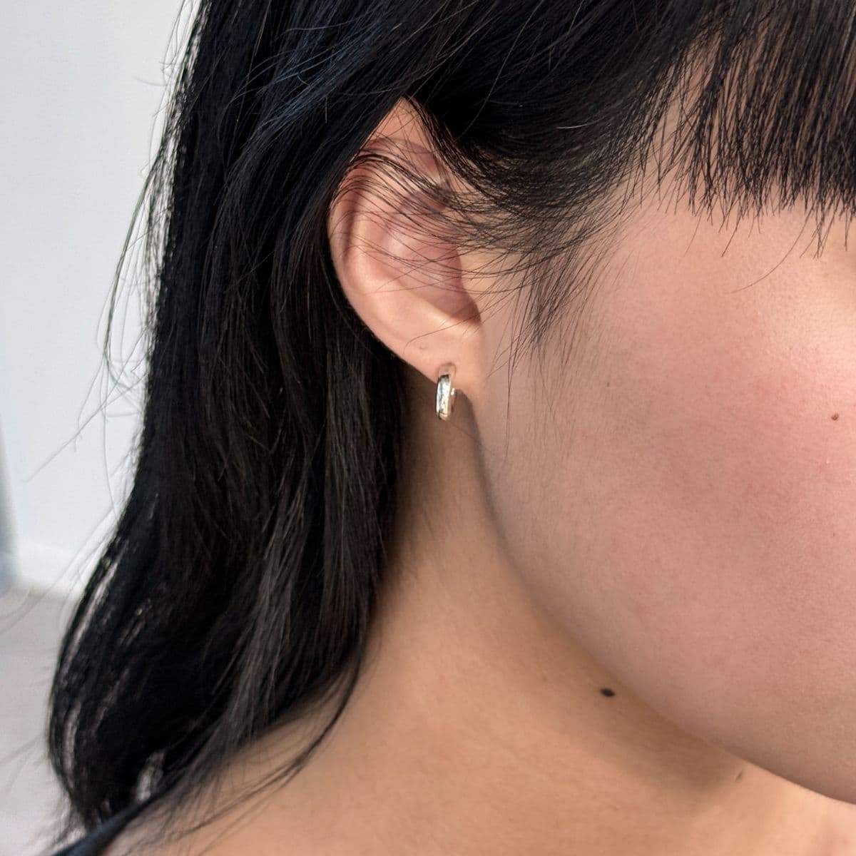 Silver 925 Mini Hoop Ring Earrings 3x12mm Made in Korea 100634 - 이미지 12
