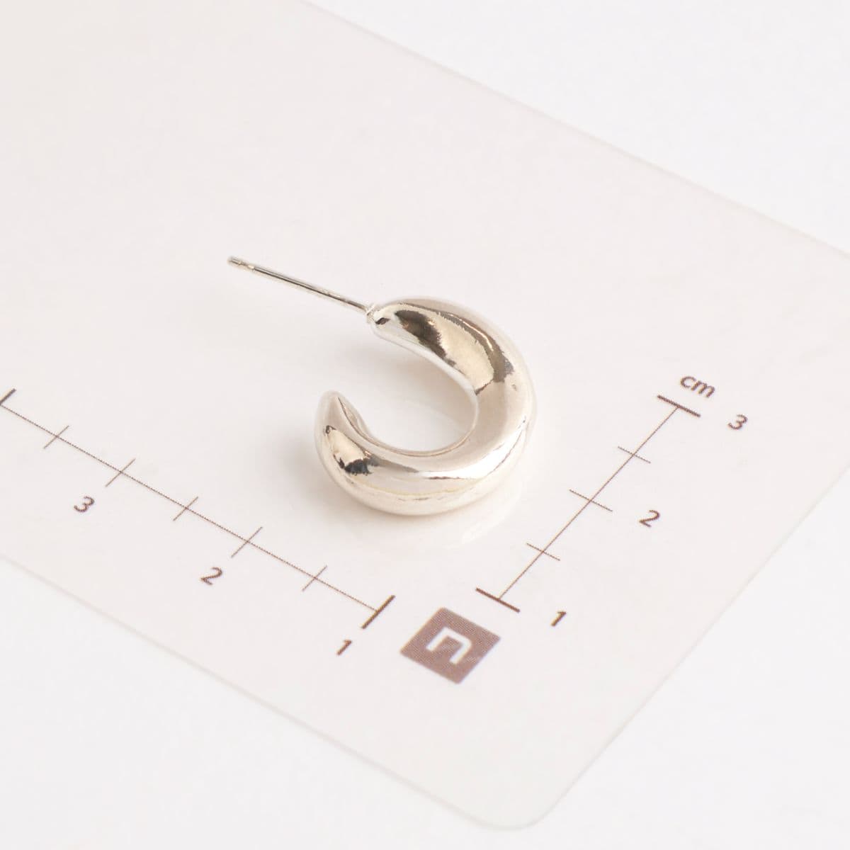 Silver 925 Bold Hoop Earrings 14x17mm Made in Korea 101882 - 이미지 6
