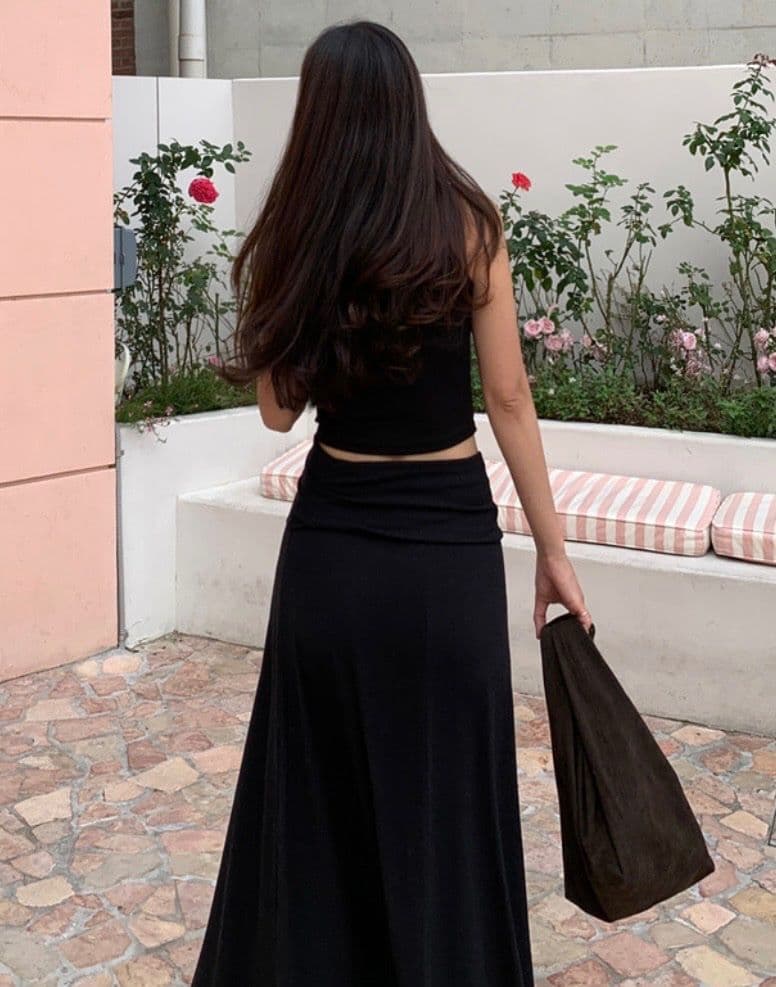 Clyoi SK (Domestic Waist Roll-up Tummy Cover Flowy Delicate Long Skirt) - 이미지 11