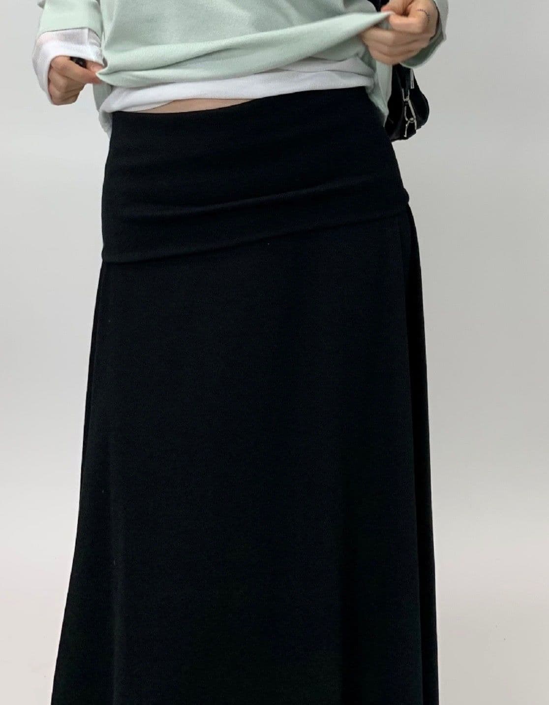 Clyoi SK (Domestic Waist Roll-up Tummy Cover Flowy Delicate Long Skirt) - 이미지 12
