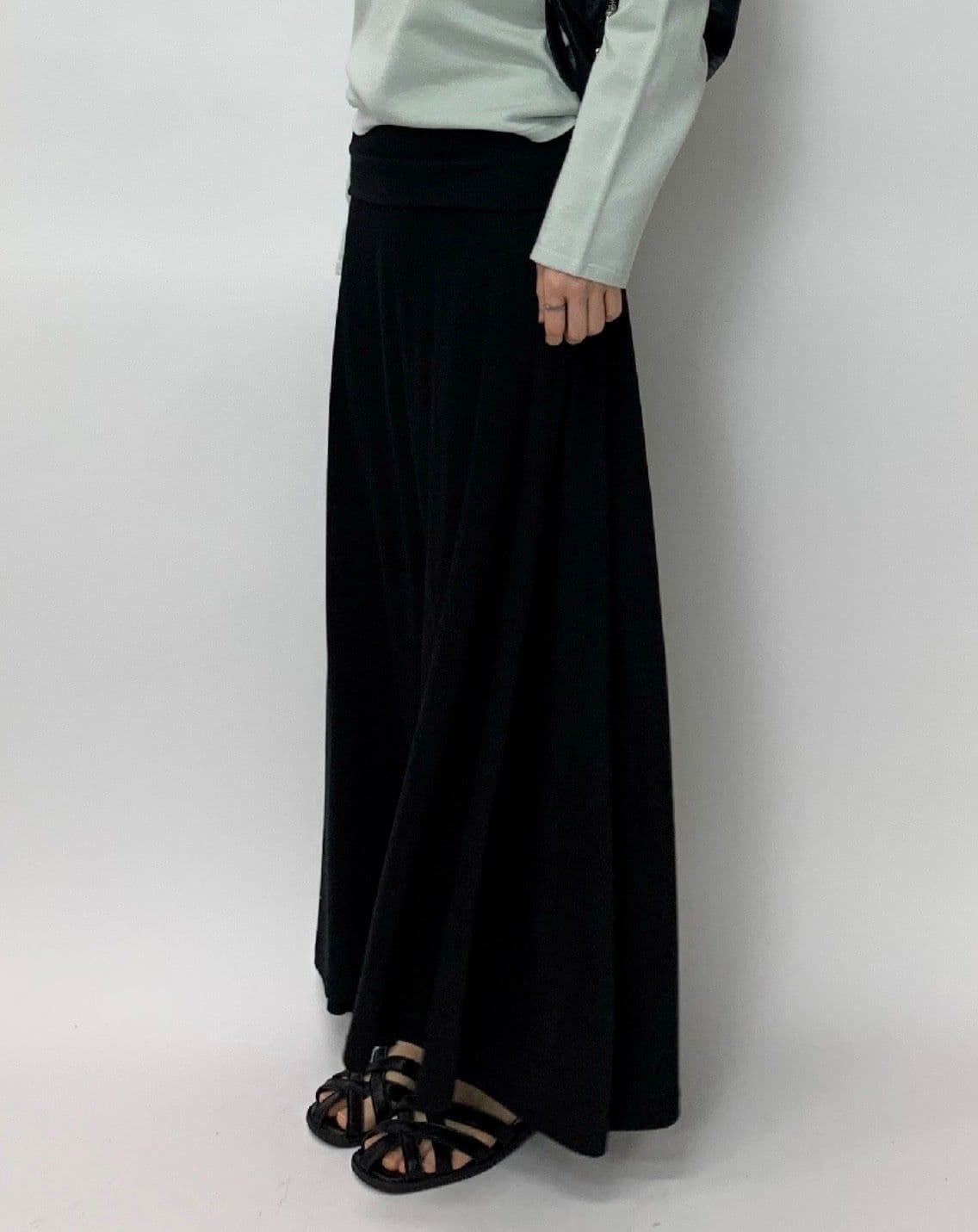 Clyoi SK (Domestic Waist Roll-up Tummy Cover Flowy Delicate Long Skirt) - 이미지 13