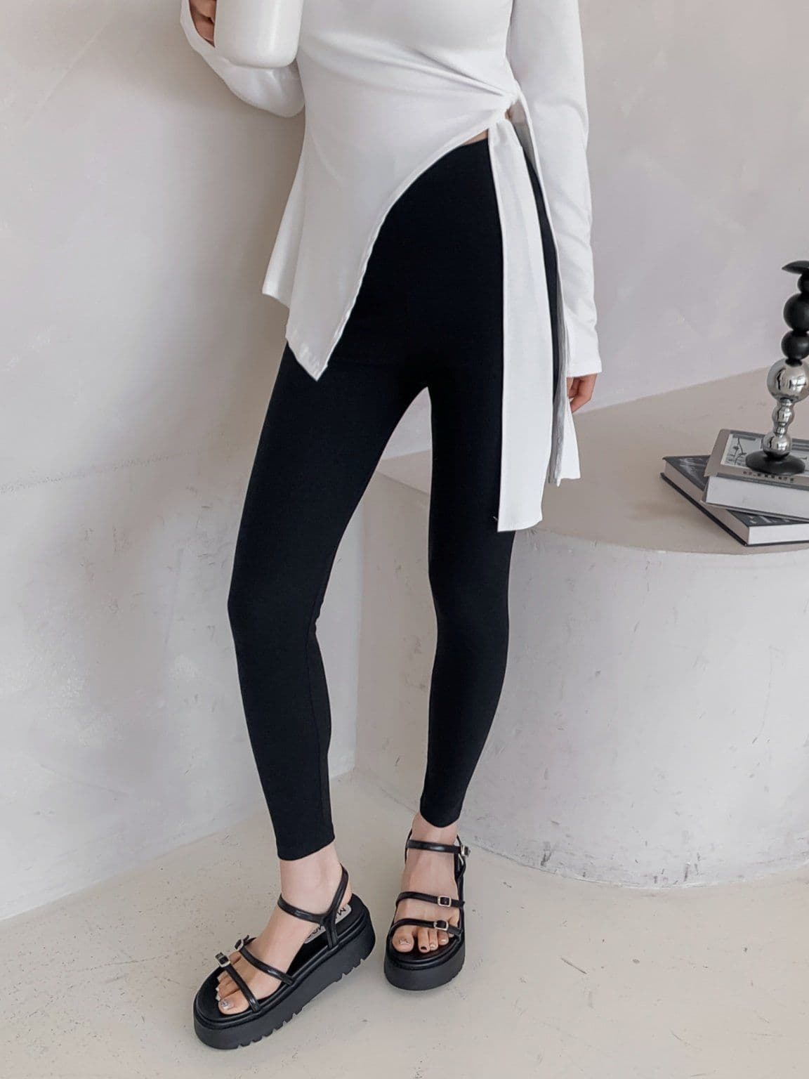 Sweet Ribbed Spandex Leggings - 이미지 12