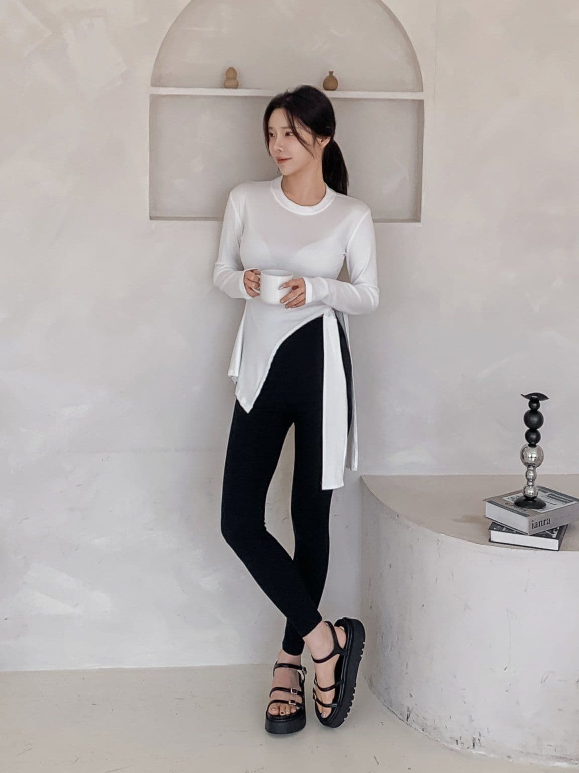 Sweet Ribbed Spandex Leggings - 이미지 13