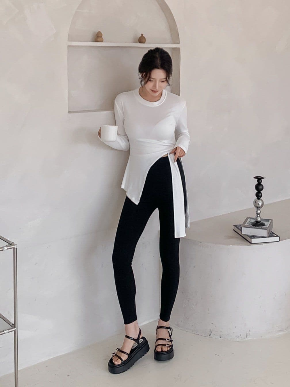 Sweet Ribbed Spandex Leggings - 이미지 14