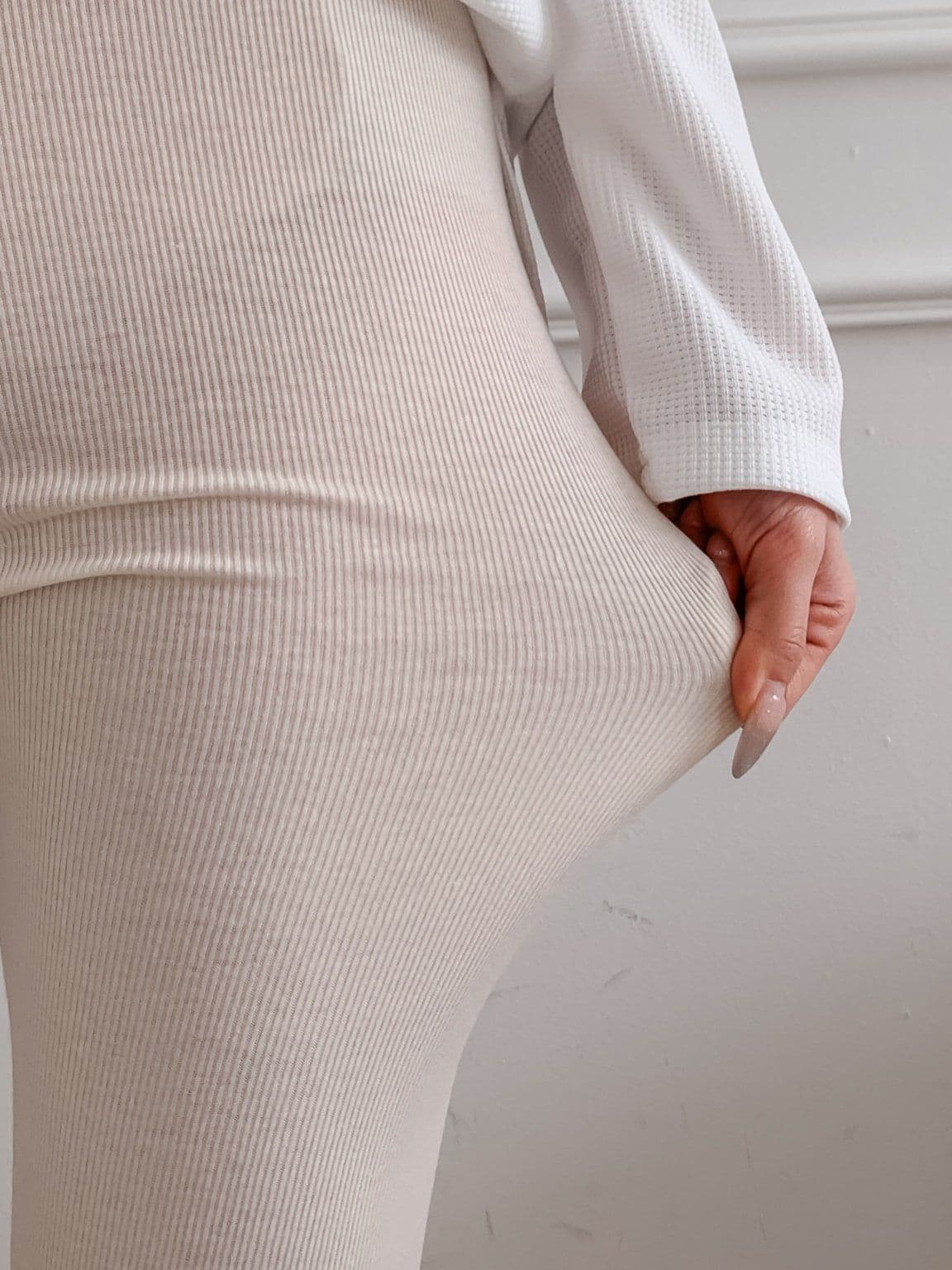 Sweet Ribbed Spandex Obi Leggings - 이미지 8