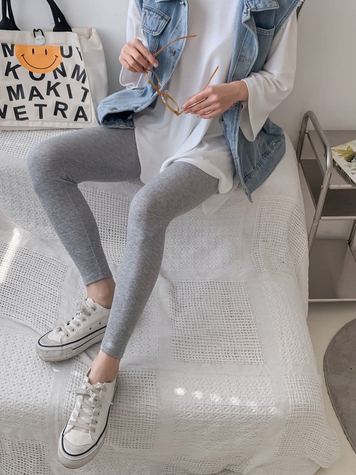 Sweet Ribbed Spandex Obi Leggings - 이미지 16