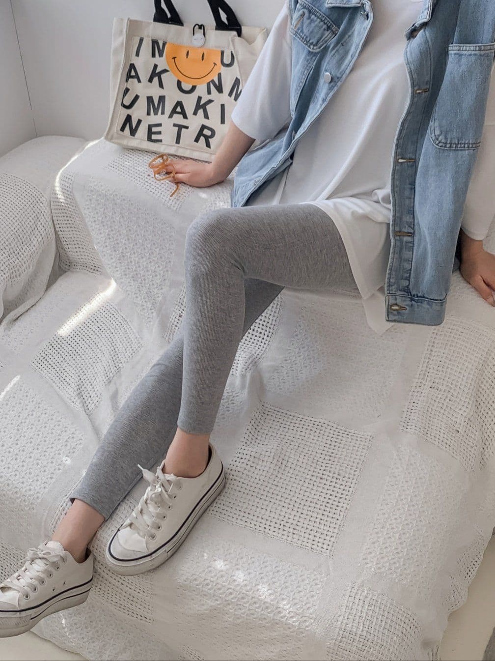 Sweet Ribbed Spandex Obi Leggings - 이미지 17