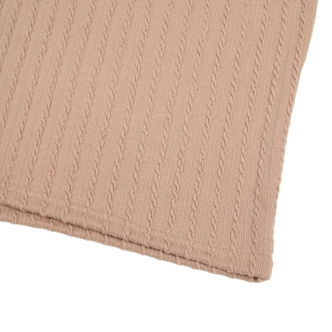 Cable knit U-neck ribbed long-sleeve T-shirt - 이미지 10