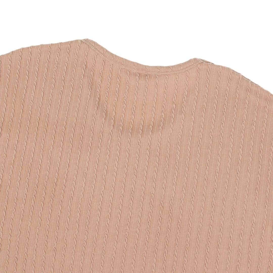 Cable knit U-neck ribbed long-sleeve T-shirt - 이미지 13