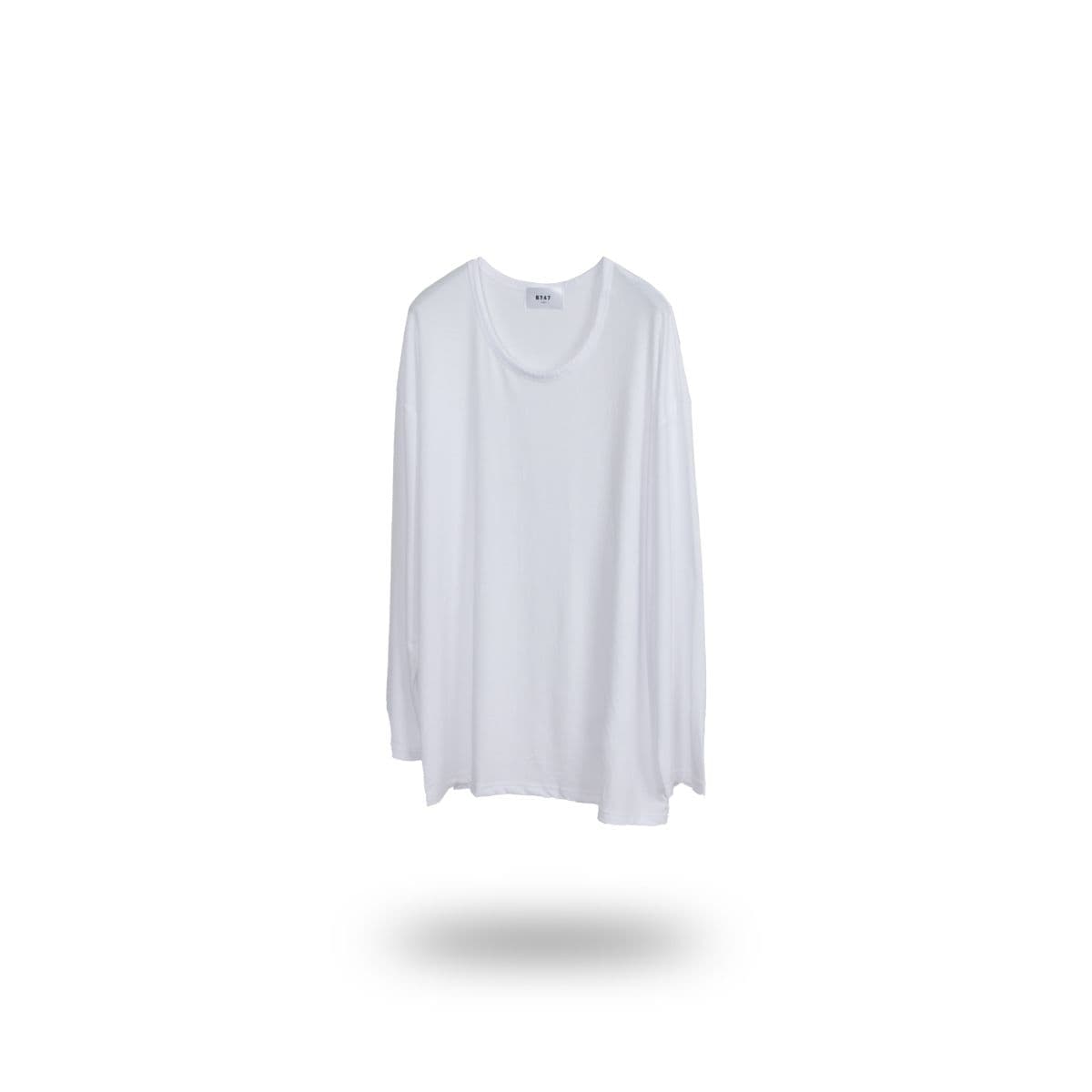 Oversized U-neck Long-sleeve T-shirt, Unisex, Four Seasons, Daily Use - 이미지 6