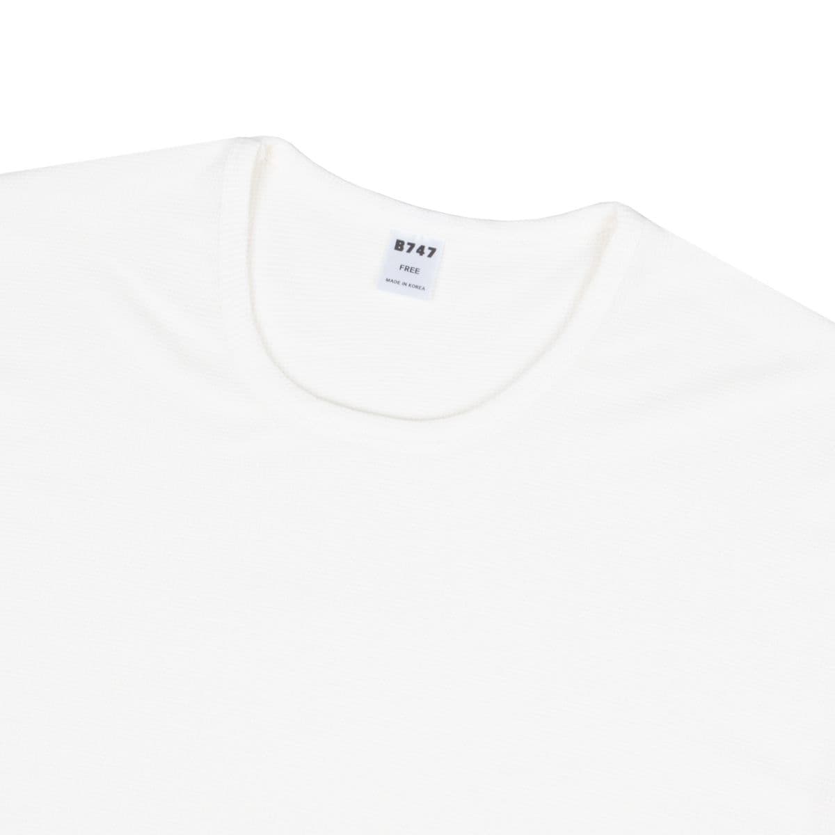 Waffle U-neck long-sleeve T-shirt, waffle material, for spring/autumn - 이미지 7