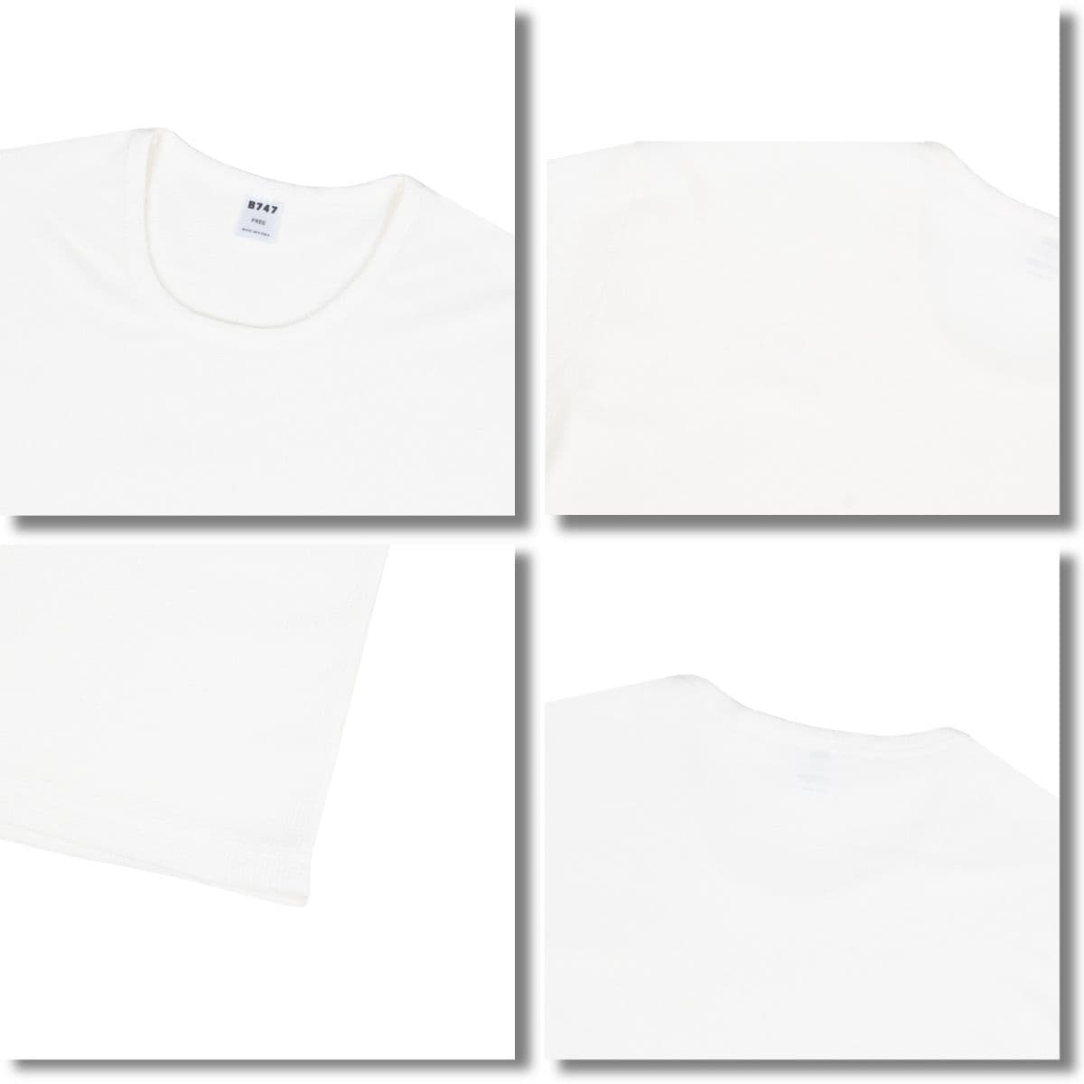 Waffle U-neck long-sleeve T-shirt, waffle material, for spring/autumn - 이미지 16