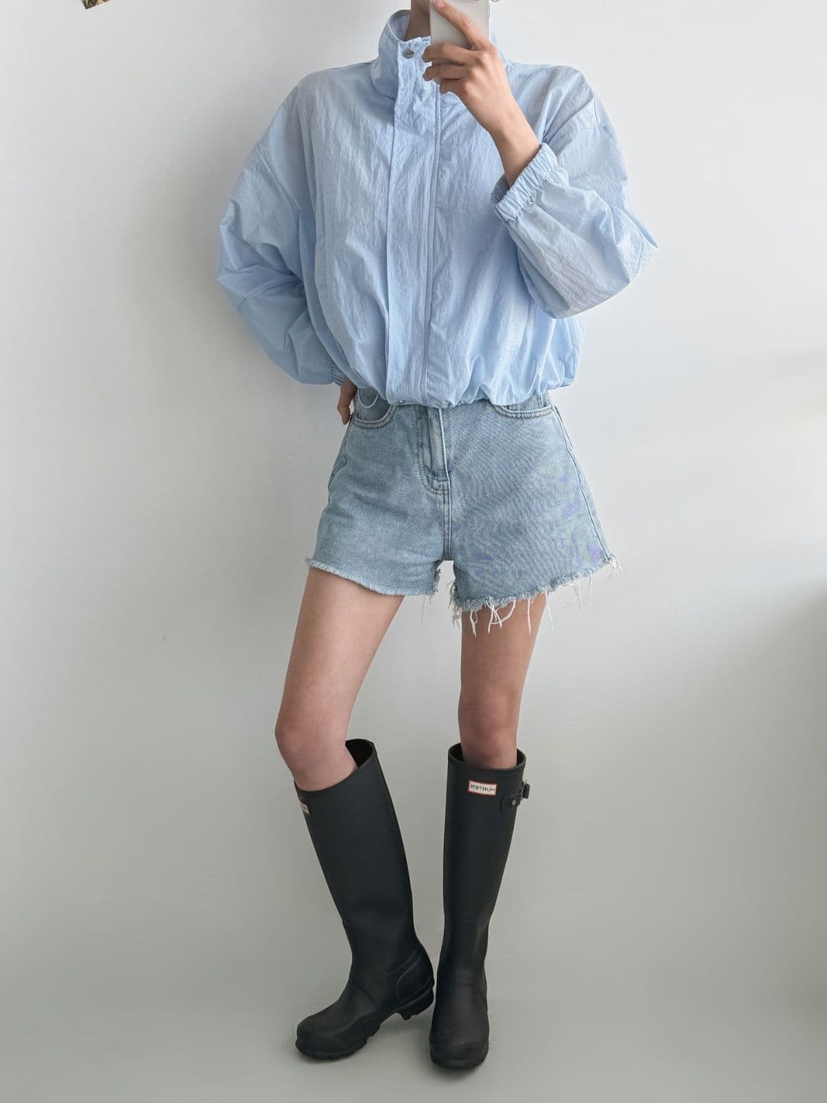 Maran JP (Crinkly Nylon High-Neck Zip-Up Crop Windbreaker Jumper) - 이미지 6