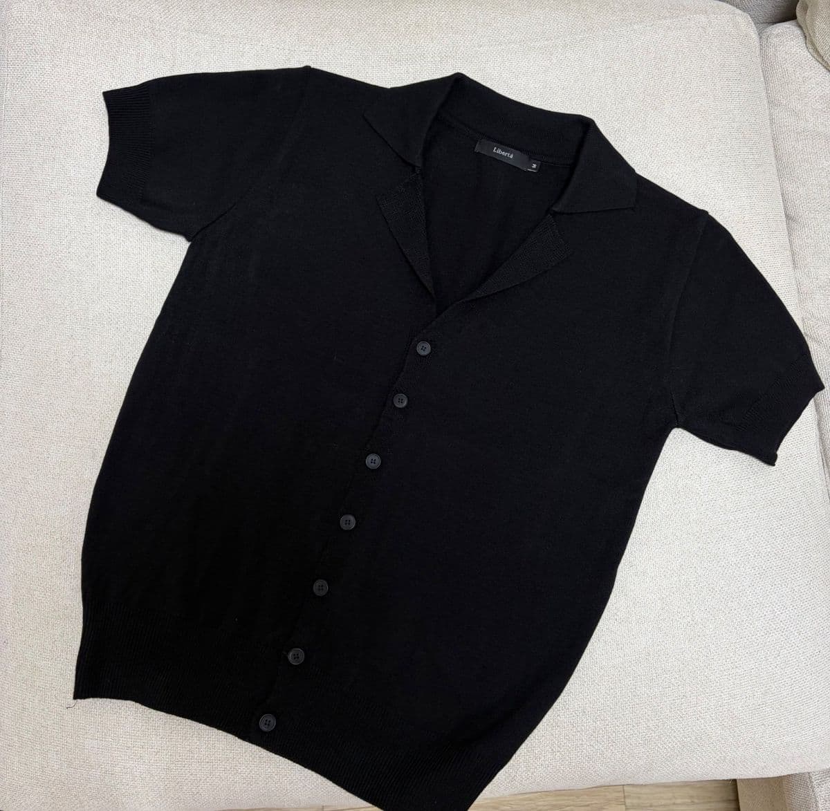 BL Muscle Fit Collared Short Sleeve Knit Cardigan - 이미지 1