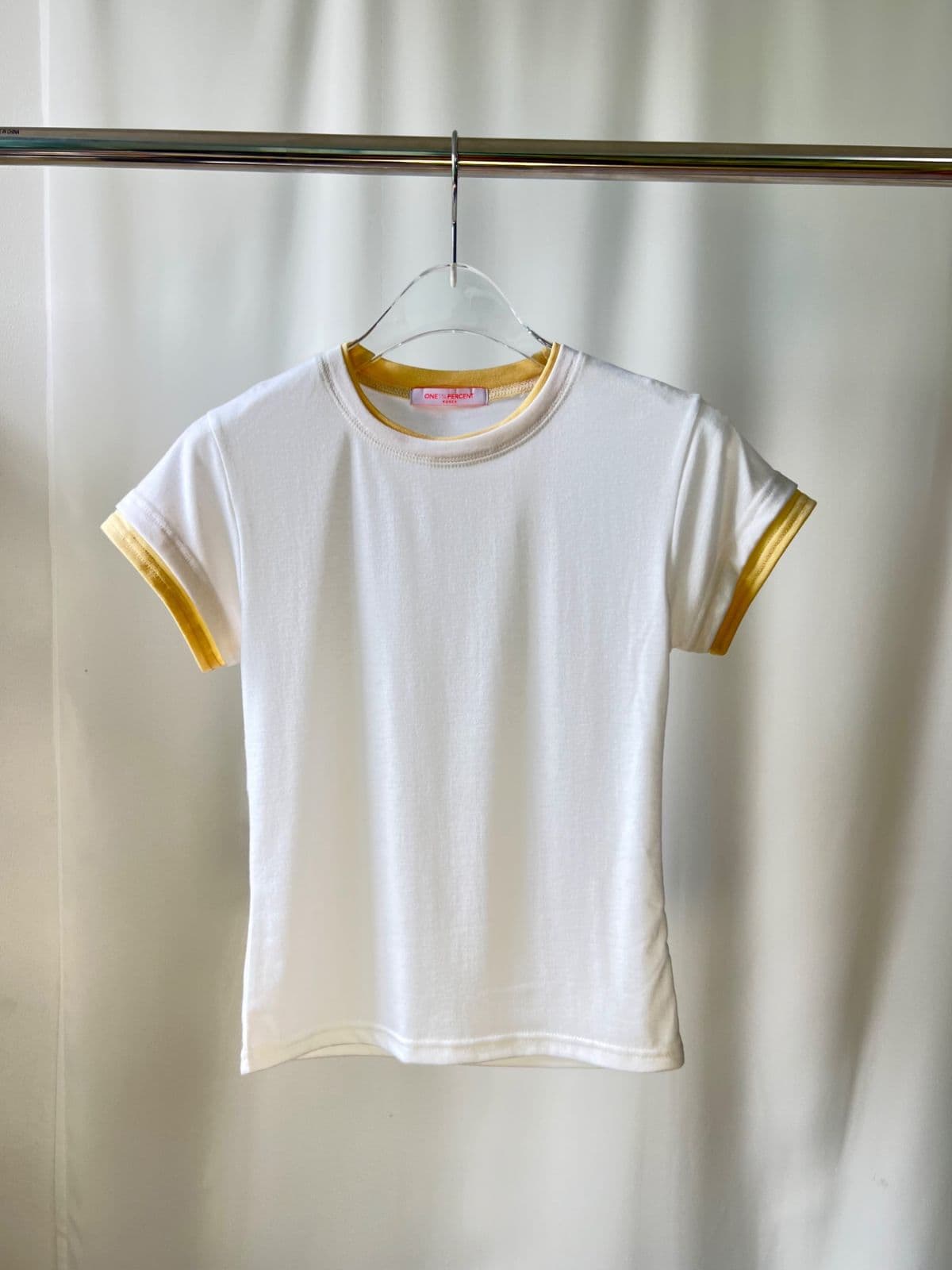 Fleece Contrast T-shirt (Layered Two-Tone Slim Fit Short Sleeve T-shirt) - 이미지 2