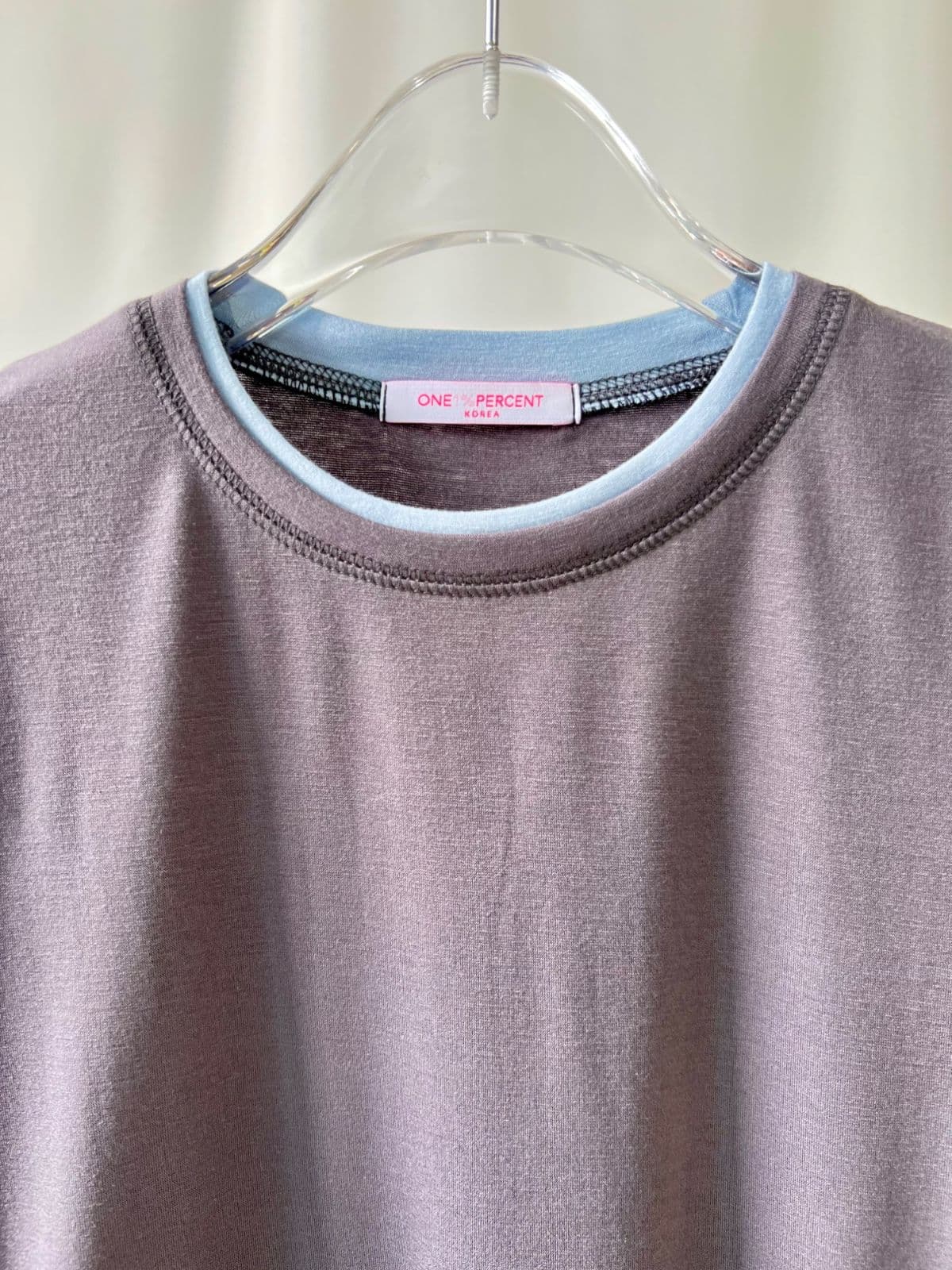 Fleece Contrast T-shirt (Layered Two-Tone Slim Fit Short Sleeve T-shirt) - 이미지 6