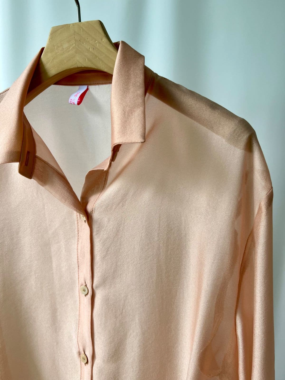 Lua SH (See-through Chiffon Oversized Side Slit Ribbon Strap Collar Blouse Shirt) - 이미지 6