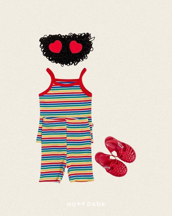 26 Summer) [Haute Bebe] Rainbow Strap Sleeveless Set - 이미지 2