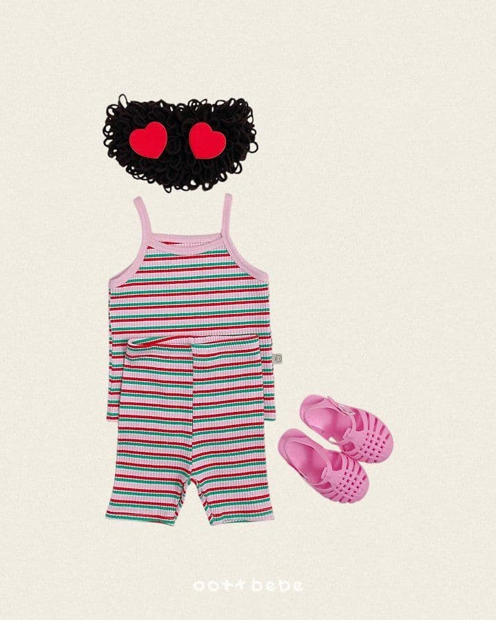 26 Summer) [Haute Bebe] Rainbow Strap Sleeveless Set - 이미지 3