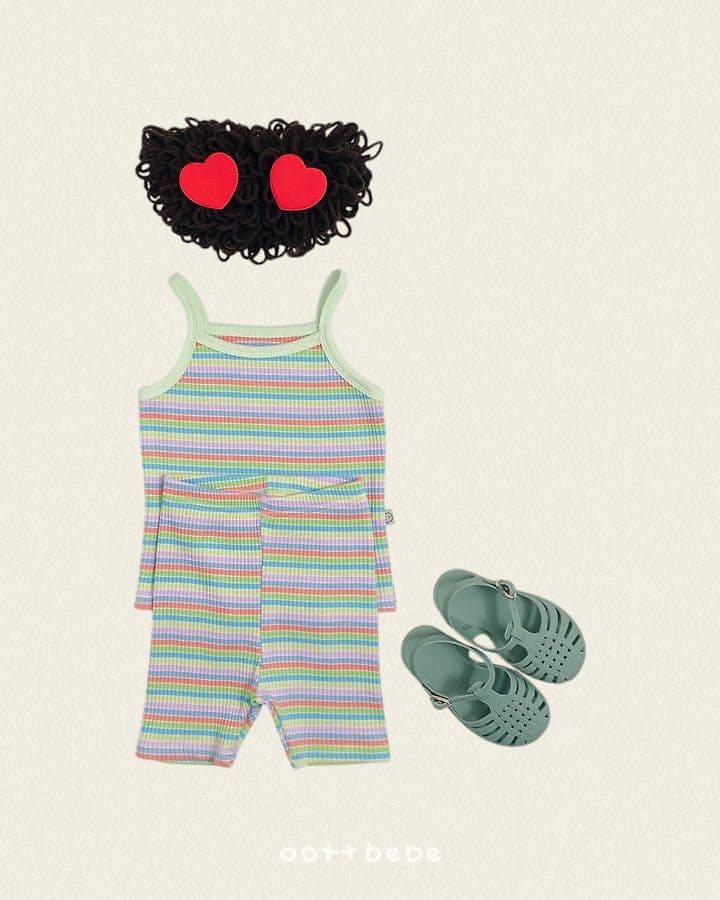 26 Summer) [Haute Bebe] Rainbow Strap Sleeveless Set - 이미지 5