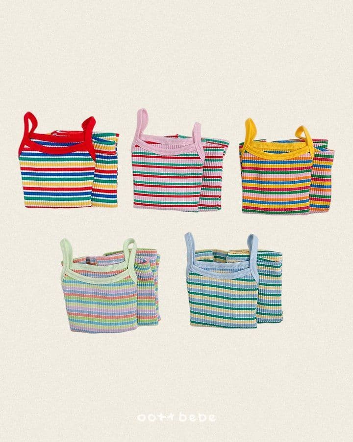 26 Summer) [Haute Bebe] Rainbow Strap Sleeveless Set - 이미지 7