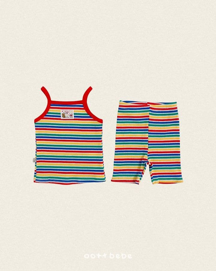 26 Summer) [Haute Bebe] Rainbow Strap Sleeveless Set - 이미지 8