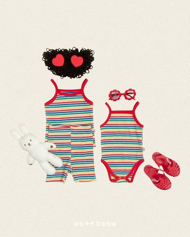 26 Summer) [Haute Bebe] Rainbow Strap Sleeveless Set - 이미지 13