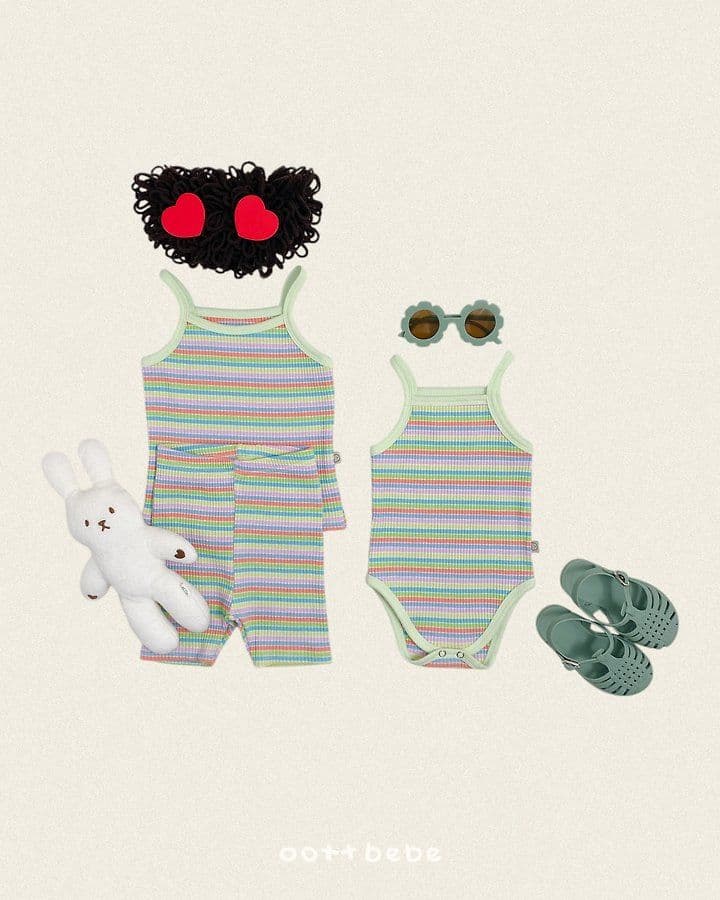 26 Summer) [Haute Bebe] Rainbow Strap Sleeveless Set - 이미지 16