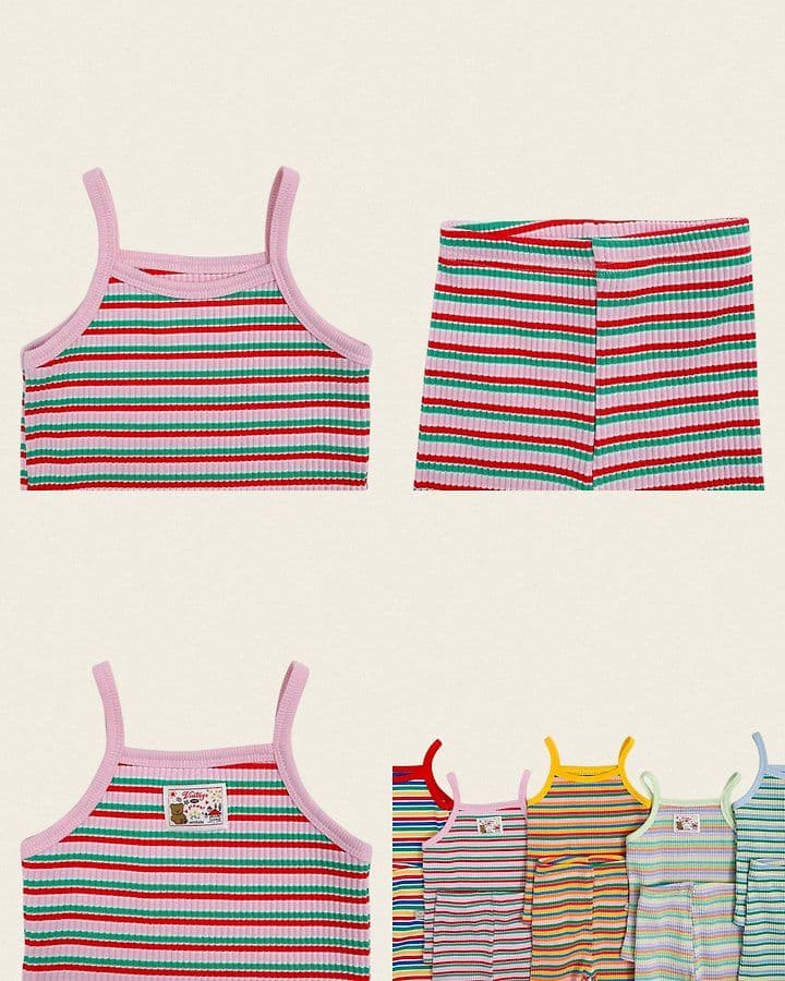 26 Summer) [Haute Bebe] Rainbow Strap Sleeveless Set - 이미지 18