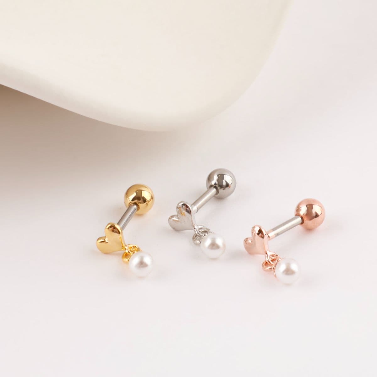 [Noble Piercing] Pearl Heart - 이미지 1