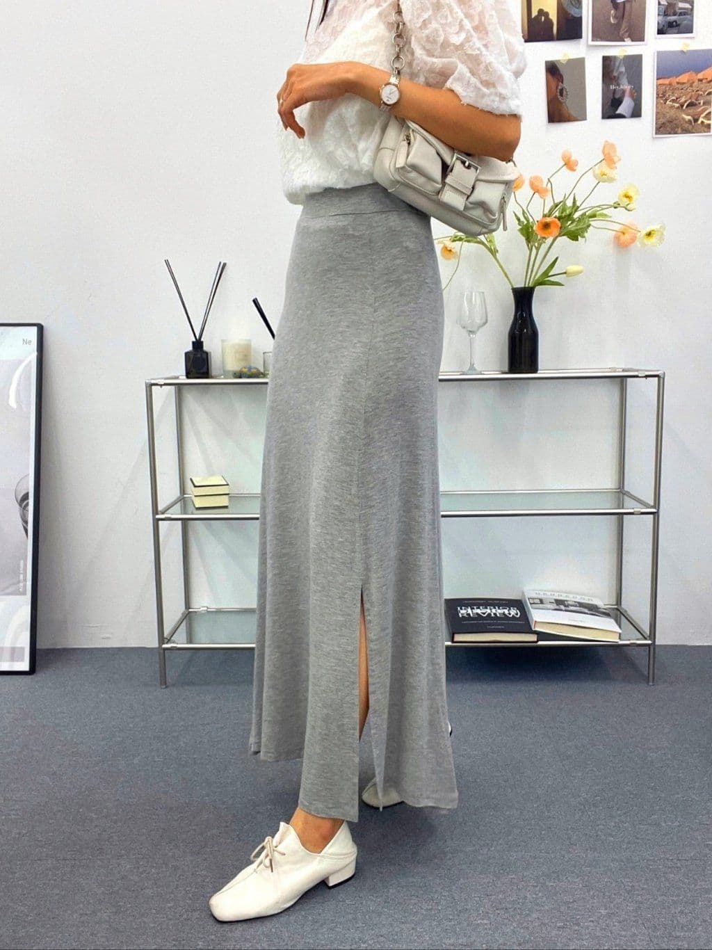 Slit Spandex Long SK - 이미지 3