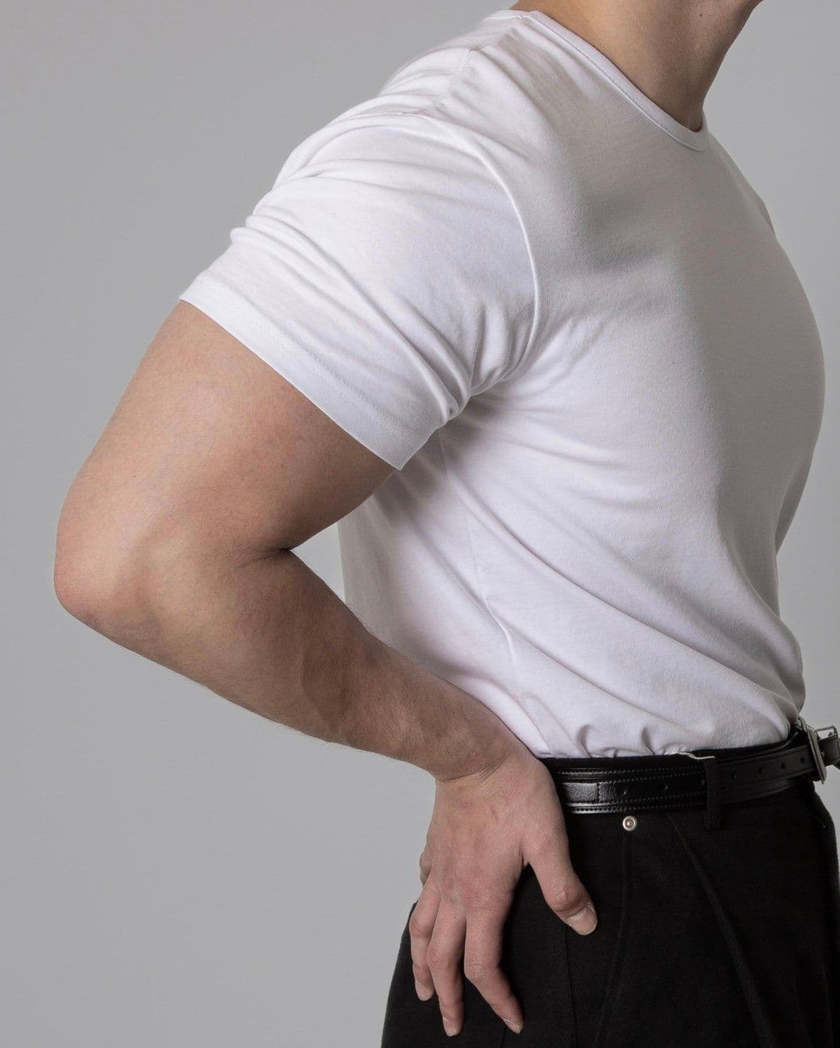 Cotton muscle-fit round short-sleeve t-shirt - 이미지 6