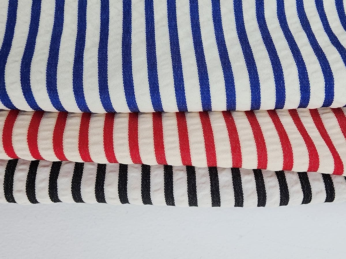 Striped Seersucker Shorts (Seersucker Stripe Elastic Waistband Pocket Wide Fit) - 이미지 14