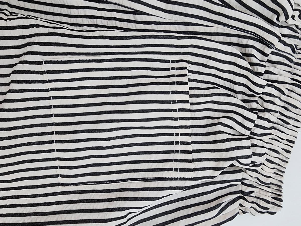 Striped Seersucker Shorts (Seersucker Stripe Elastic Waistband Pocket Wide Fit) - 이미지 15
