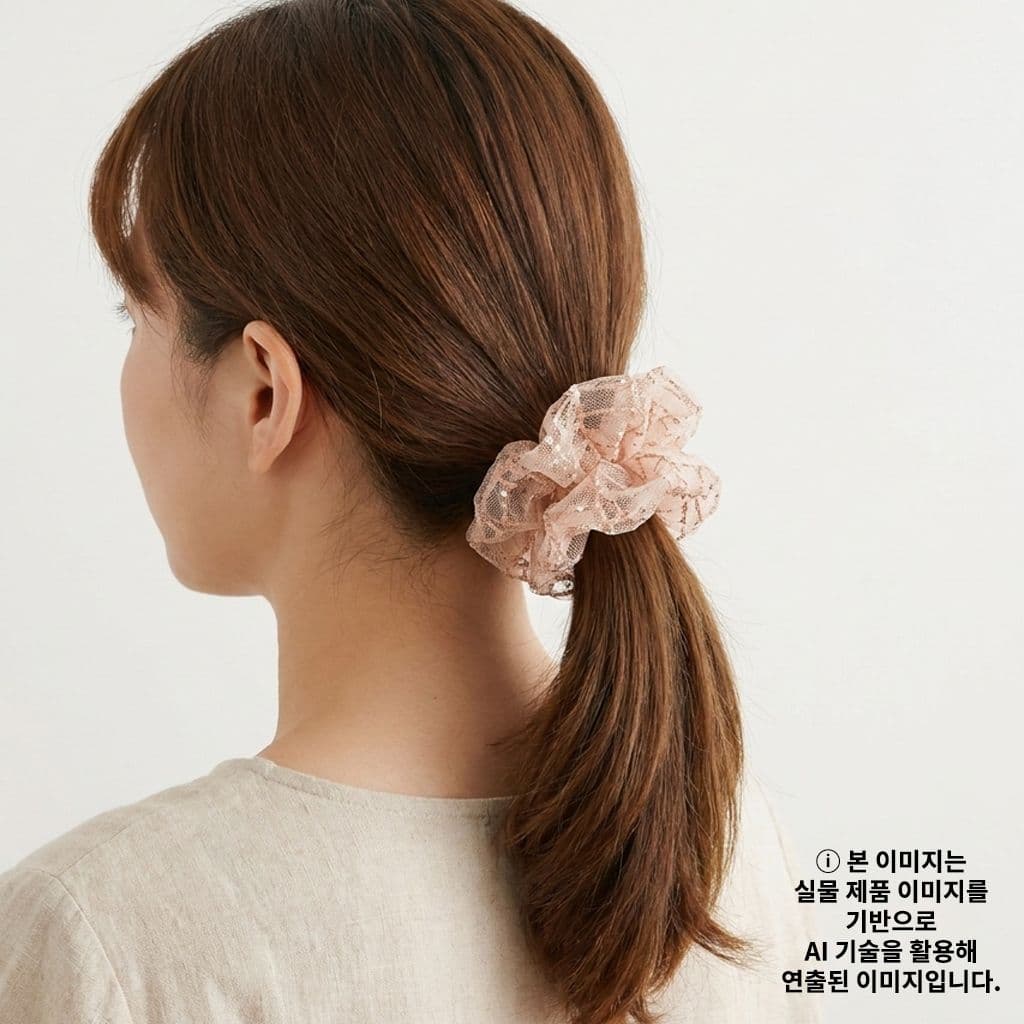 [K&C] Mesh Sequin Scrunchie - 이미지 9