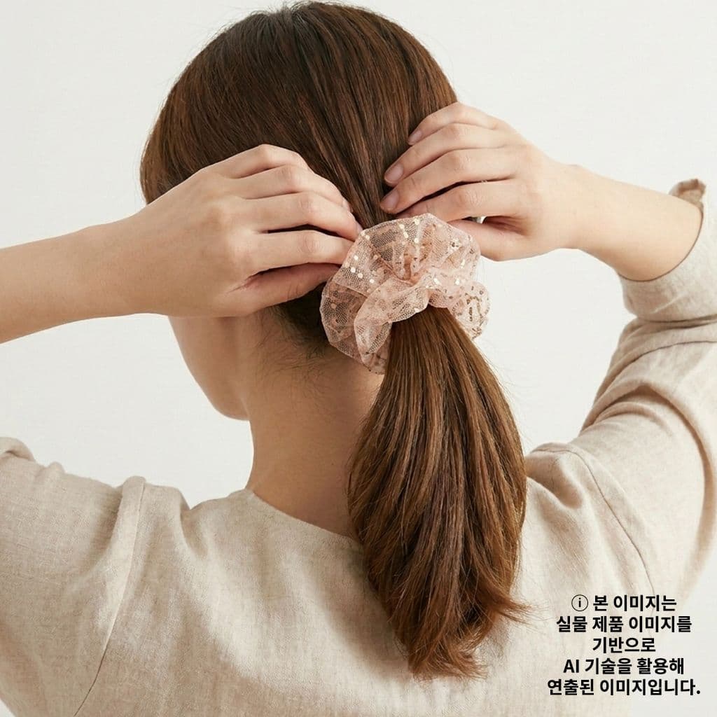 [K&C] Mesh Sequin Scrunchie - 이미지 10