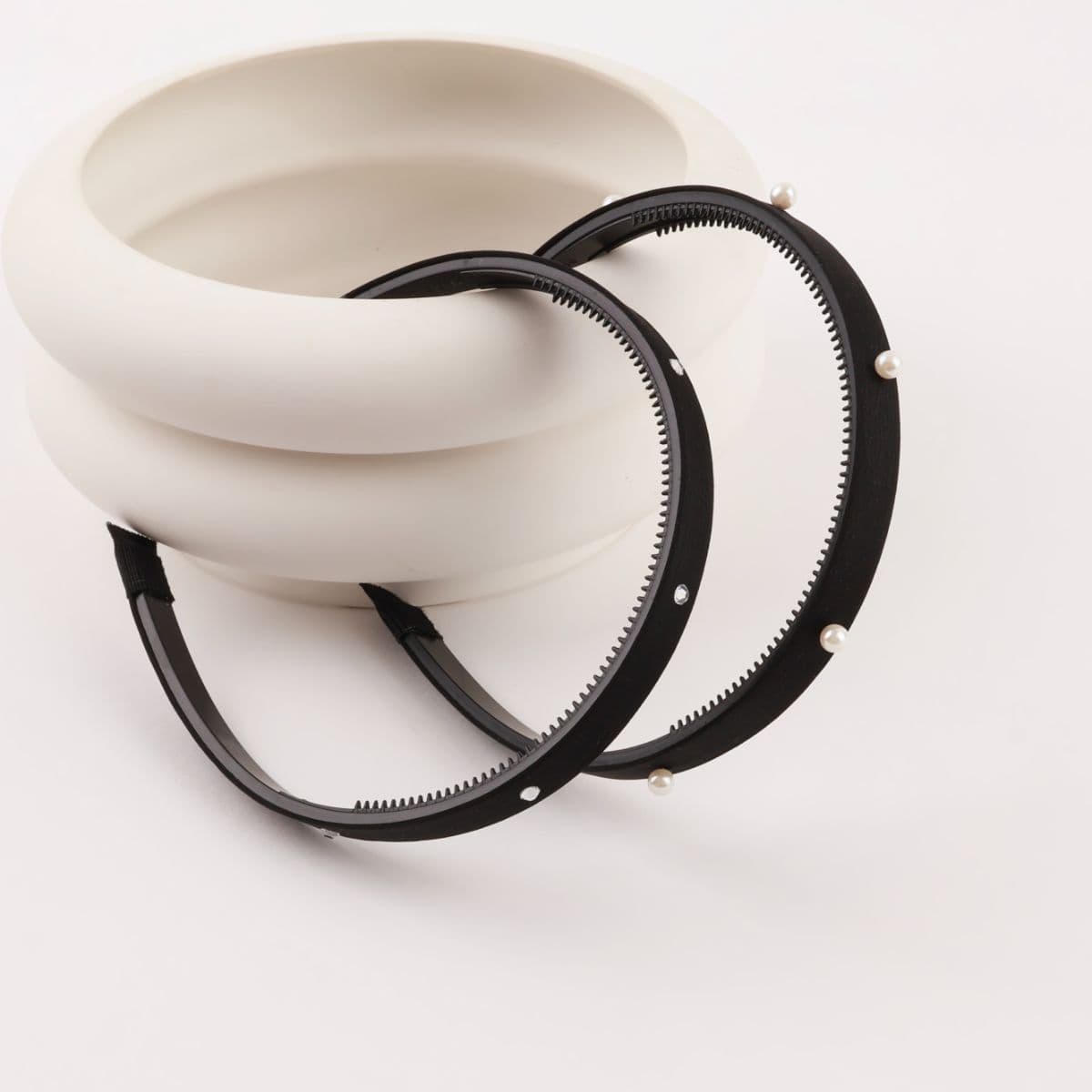 [K&C] Satin 1cm Cubic Pearl Band - 이미지 2