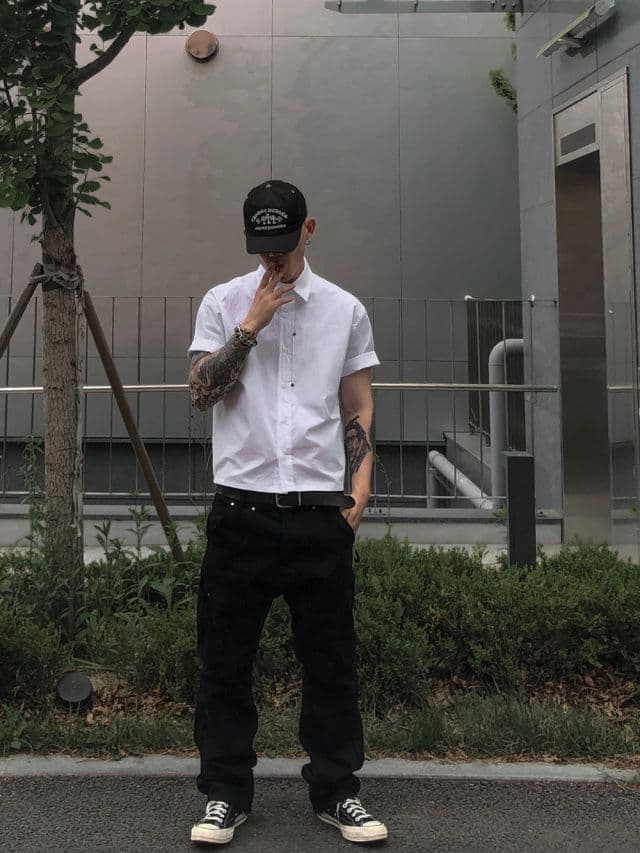 Rivet cropped short-sleeve shirt - 이미지 2
