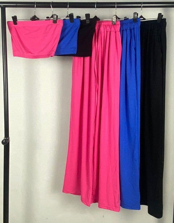 Rayon Tube Top Two-Piece Set Waterbomb Humbuk Show Elastic Waist Wide Pants Beach 158 - 이미지 12