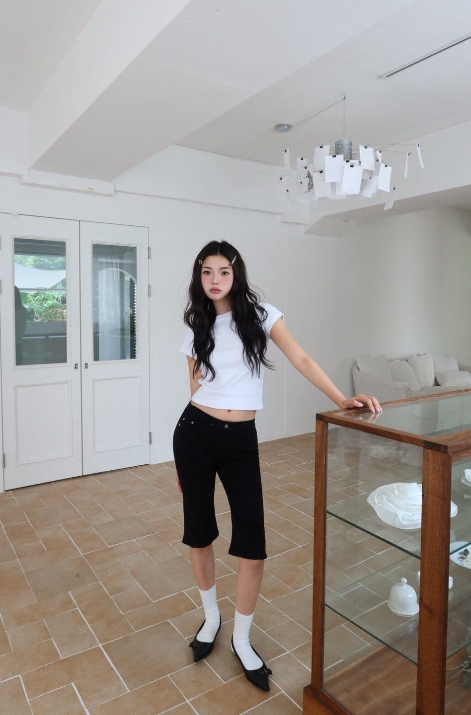 56008 Cotton Cut Capri Pants - 이미지 5